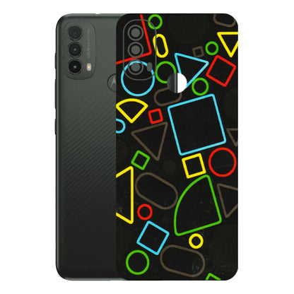 Motorola Phone Skins (All Models) - Black Shapes - 3D Embossed Finish (L-131) Motorola Moto E40