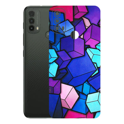 Motorola Phone Skins (All Models) - Cube Doodle - 3D Embossed Finish (L-141) Motorola Moto E40