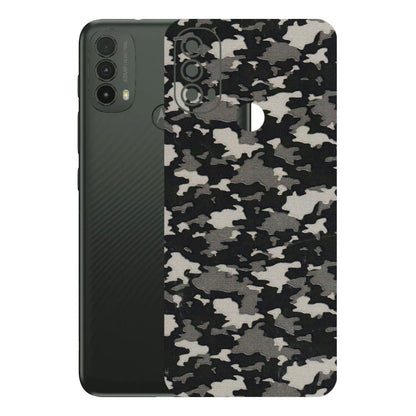 Motorola Phone Skins (All Models) - Black/Grey Camoflaunge - 3D Embossed Finish (L-142) Motorola Moto E40