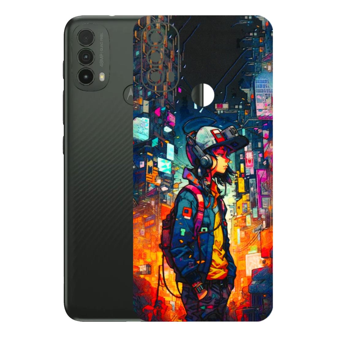 Motorola Phone Skins (All Models) - Street Anime Guy - 3D Embossed Finish (L-158) Motorola Moto E40