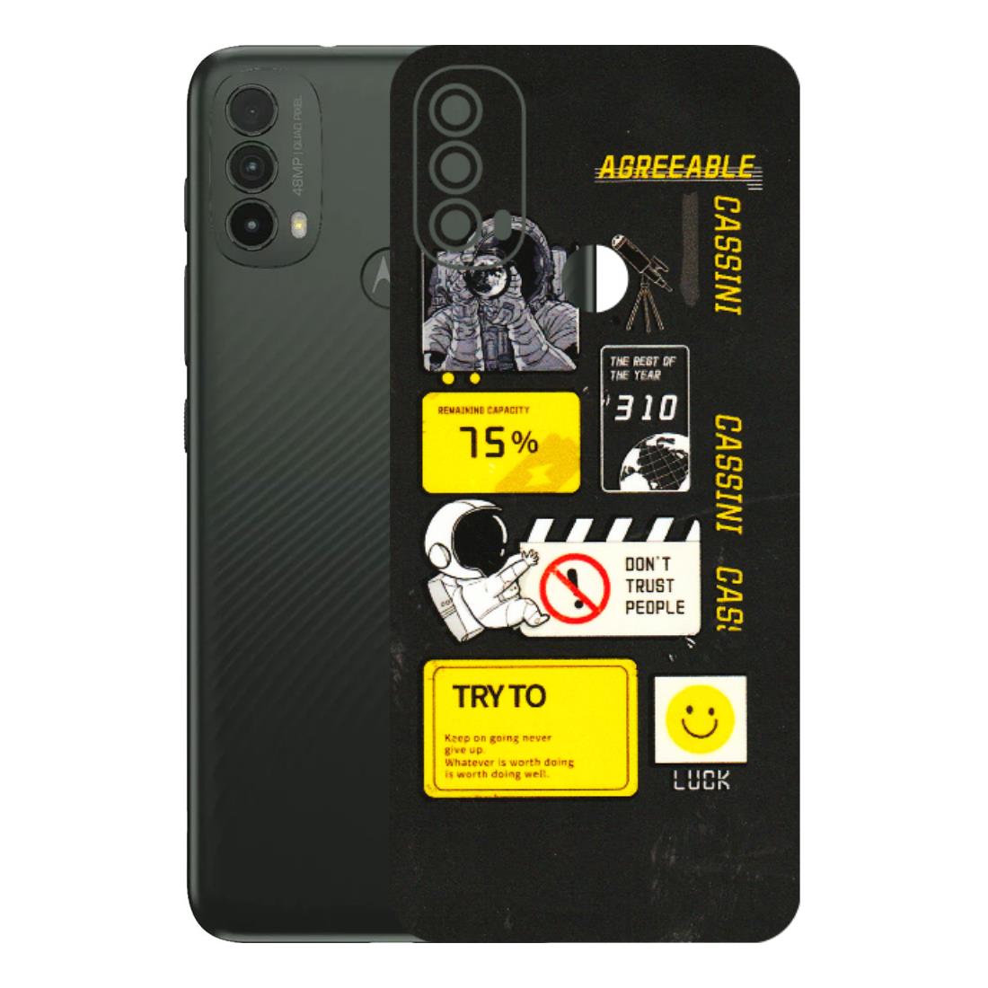 Motorola Phone Skins (All Models) - Black Cassini - 3D Embossed Finish (L-161) Motorola Moto E40