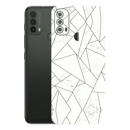 Motorola Phone Skins (All Models) - Luxury White Marble Effect - 3D Embossed Finish (L-168) Motorola Moto E40