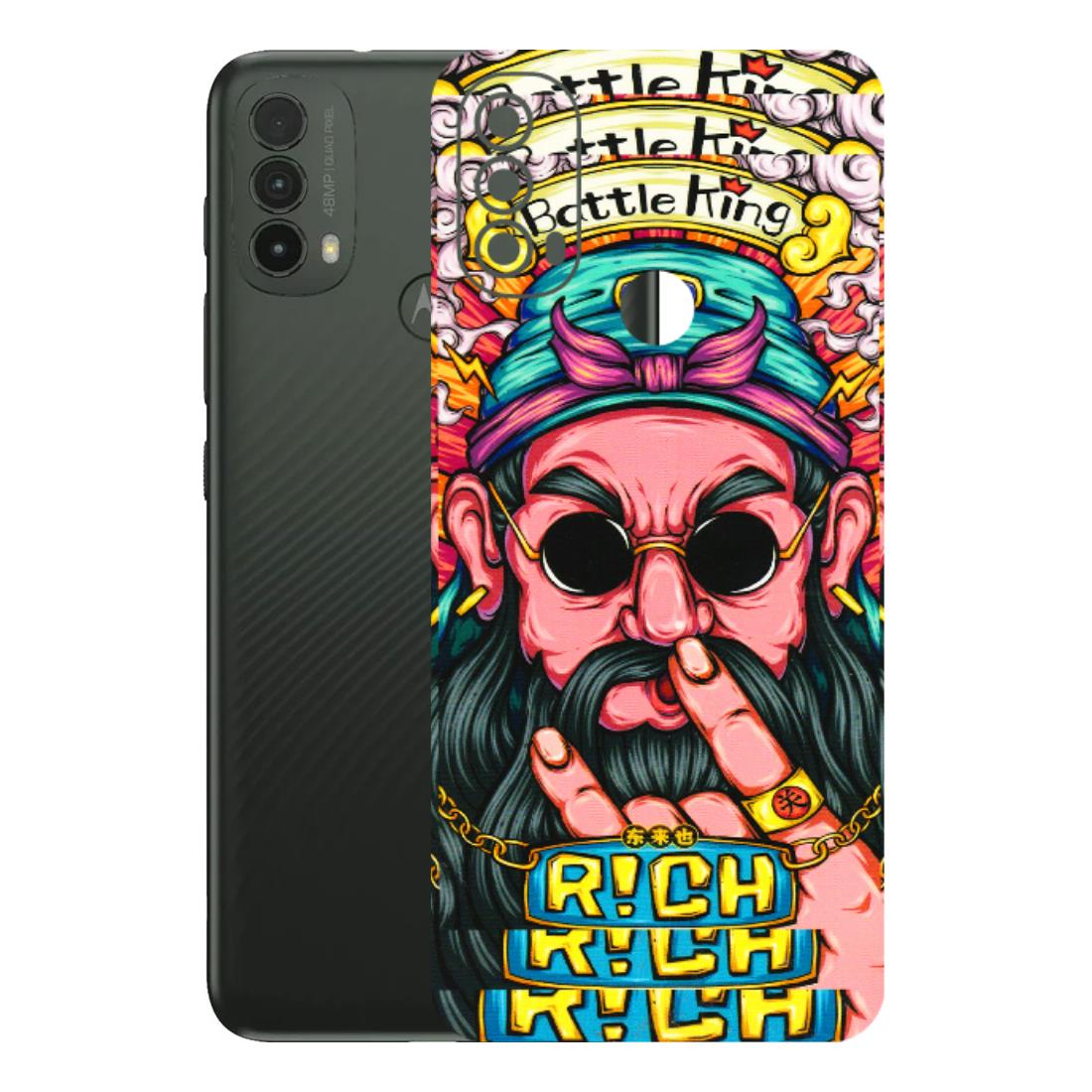 Motorola Phone Skins (All Models) - Battle King Dude Face - 3D Embossed Finish (L-178) Motorola Moto E40