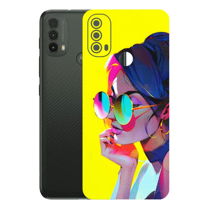Motorola Phone Skins (All Models) - Bold Stylish Girl - 3D Embossed Finish (L-222) Motorola Moto E40
