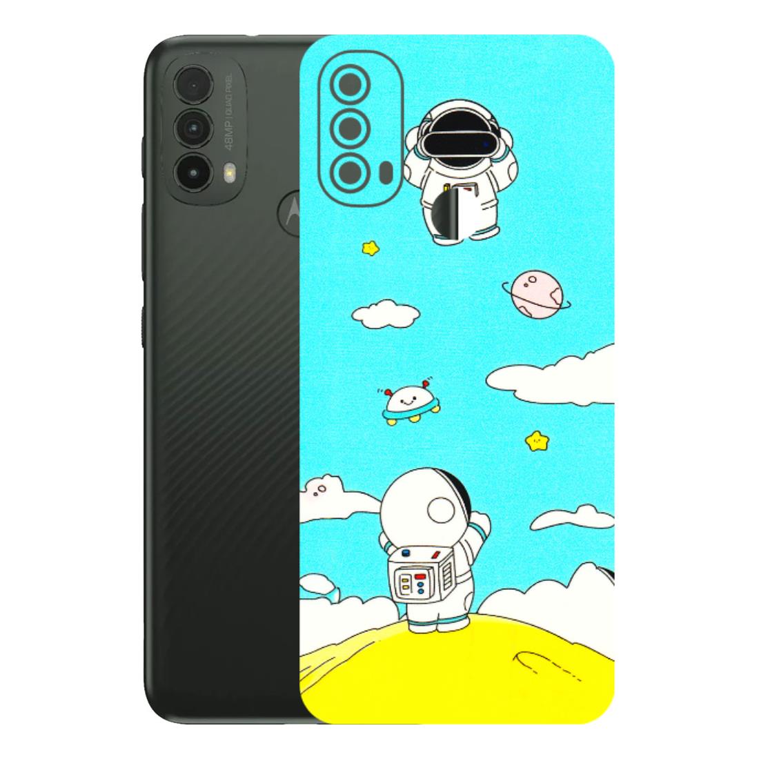 Motorola Phone Skins (All Models) - Blue Skies Astro Float - 3D Embossed Finish (L-230) Motorola Moto E40