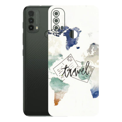 Motorola Phone Skins (All Models) - Travel The World - 3D Embossed Finish (L-232) Motorola Moto E40