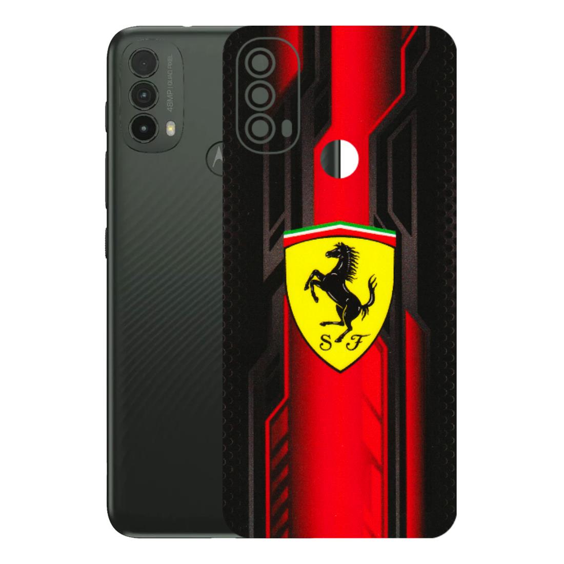 Motorola Phone Skins (All Models) - Black Ferrari Logo - 3D Embossed Finish (L-253) Motorola Moto E40
