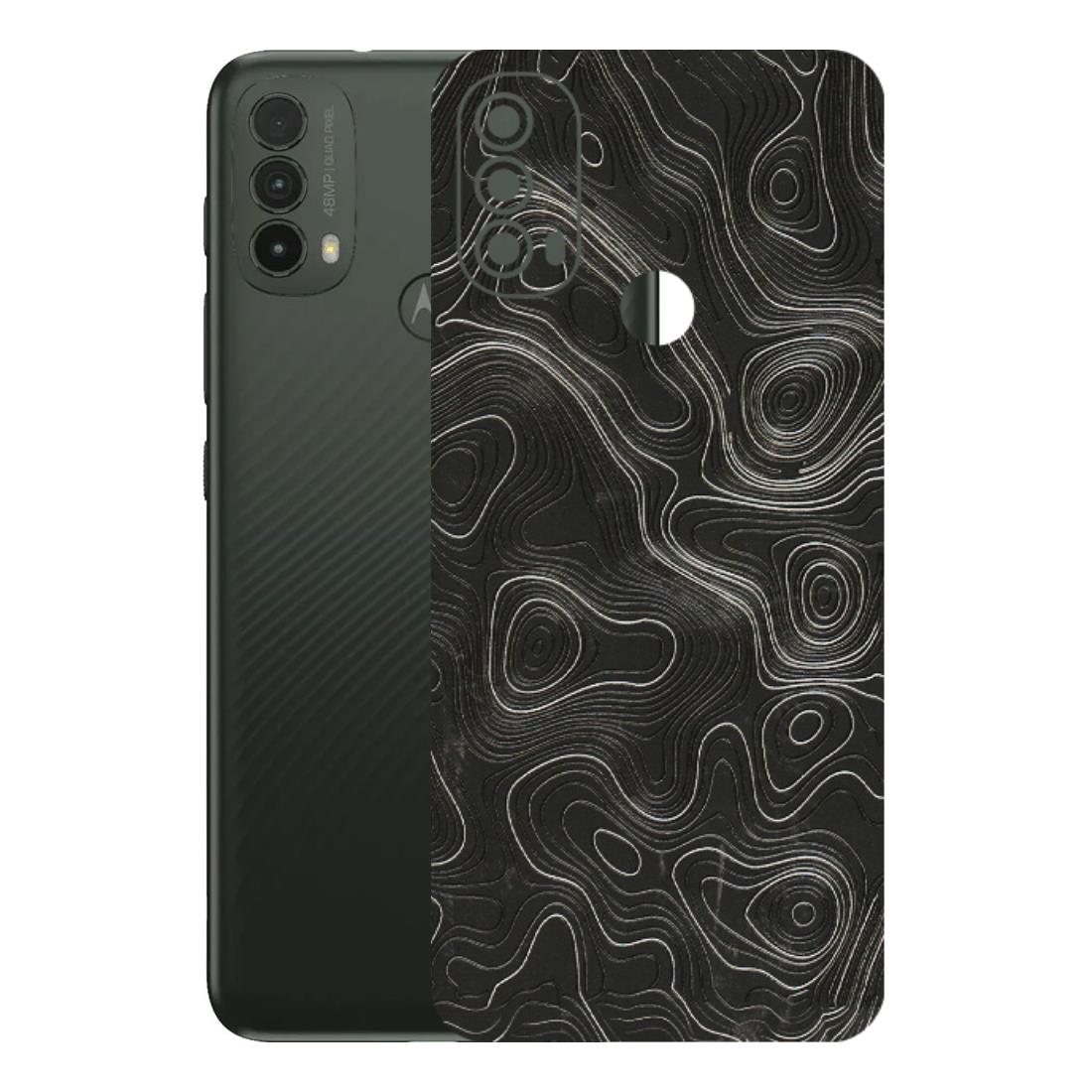 Motorola Phone Skins (All Models) - Abstract White Line Map - 3D Embossed Finish (L-269) Motorola Moto E40