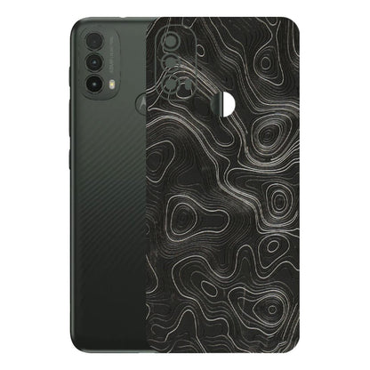 Motorola Phone Skins (All Models) - Abstract White Line Map - 3D Embossed Finish (L-269) Motorola Moto E40