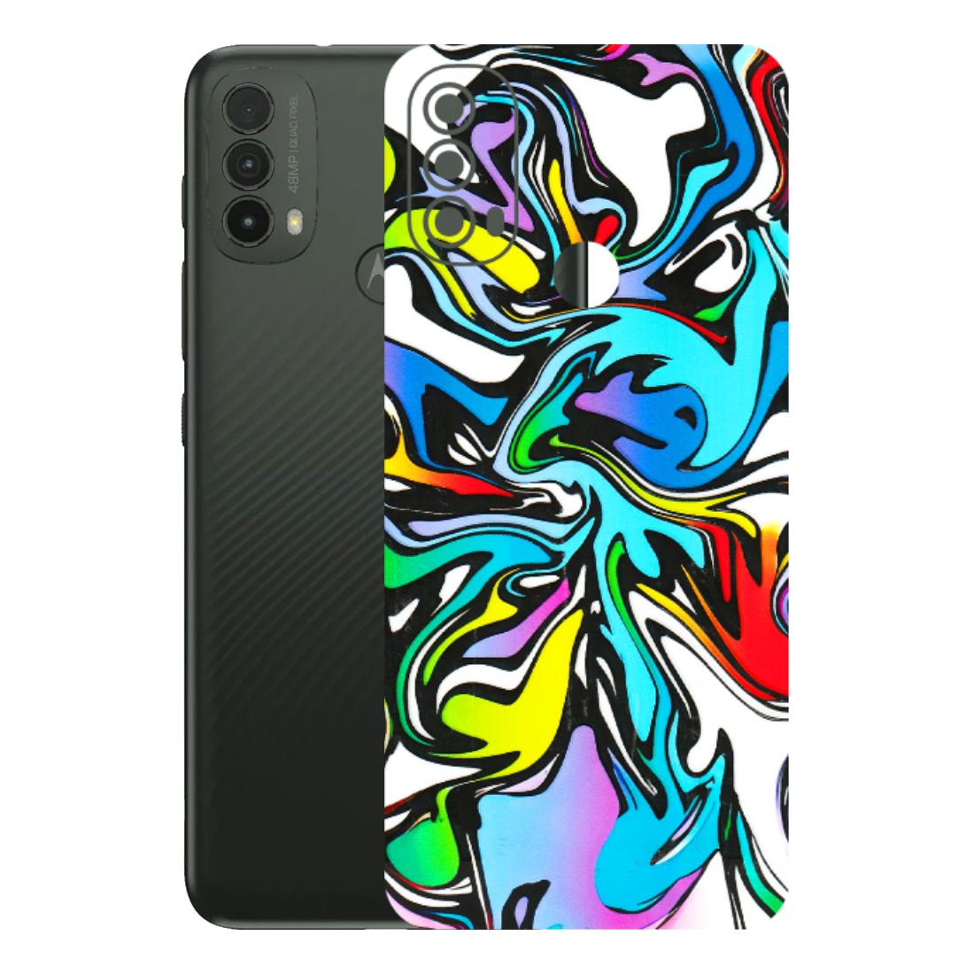 Motorola Phone Skins (All Models) - Abstract Colour Paints - 3D Embossed Finish (L-271) Motorola Moto E40