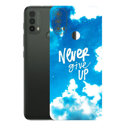 Motorola Phone Skins (All Models) - Never Give Up - 3D Embossed Finish (L-279) Motorola Moto E40
