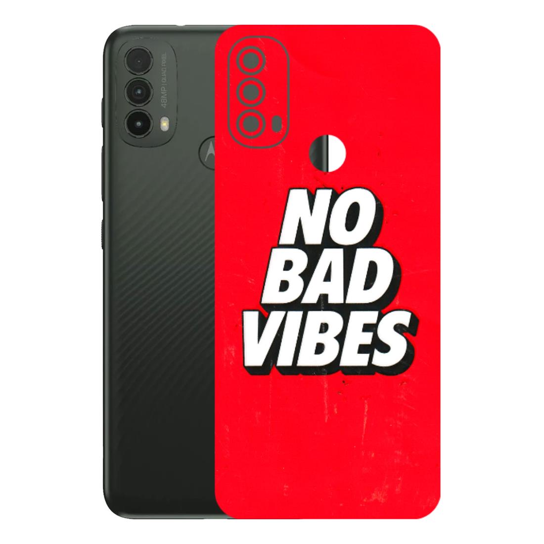 Motorola Phone Skins (All Models) - No Bad Vibes - 3D Embossed Finish (L-280) Motorola Moto E40