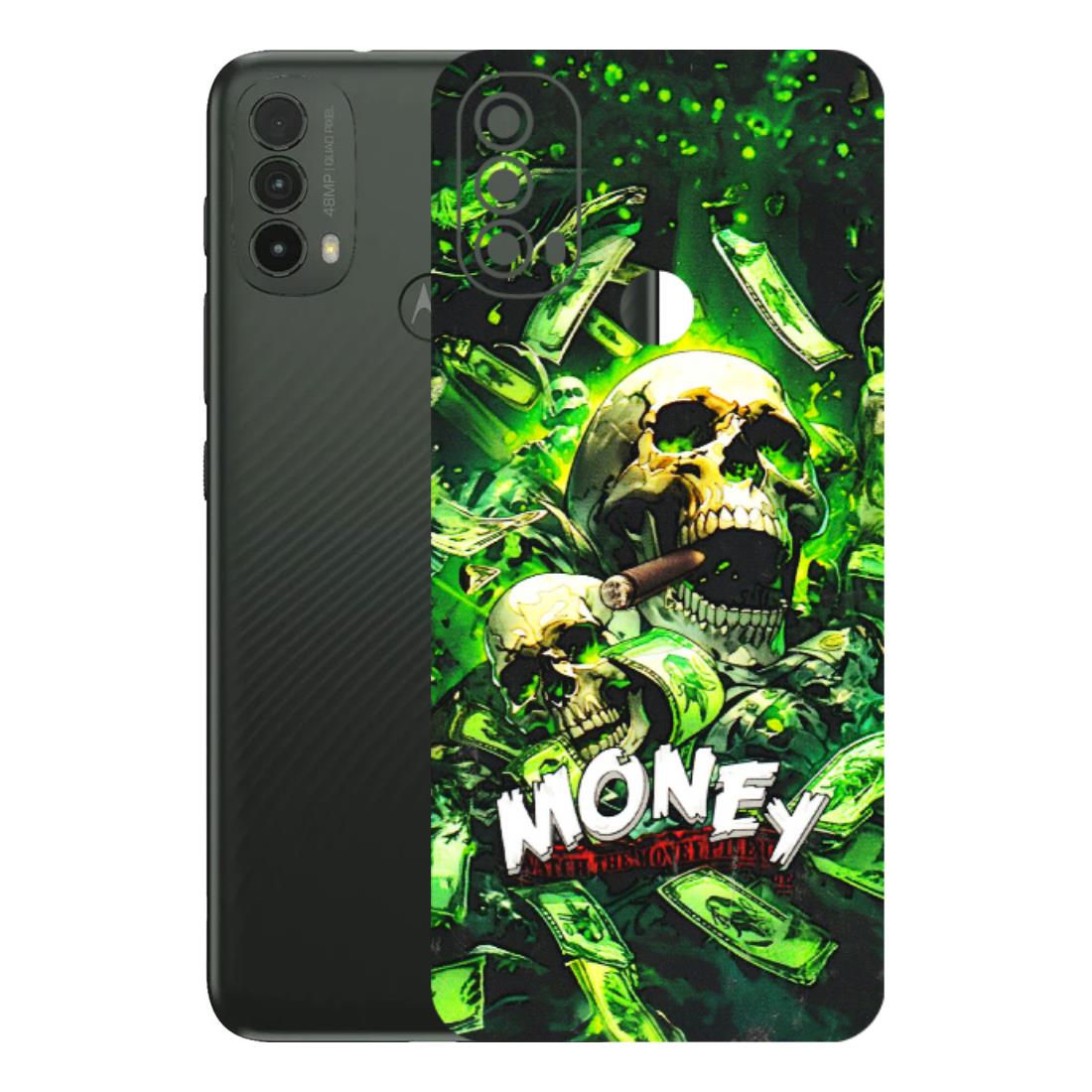 Motorola Phone Skins (All Models) - Skull Money - 3D Embossed Finish (L-303) Motorola Moto E40