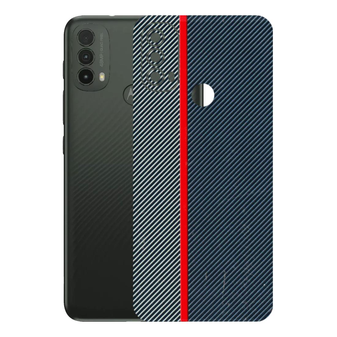Motorola Phone Skins (All Models) - Blue Sober Lines - 3D Embossed Finish (L-305) Motorola Moto E40
