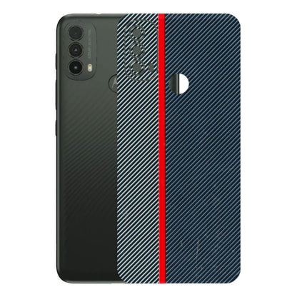 Motorola Phone Skins (All Models) - Blue Sober Lines - 3D Embossed Finish (L-305) Motorola Moto E40
