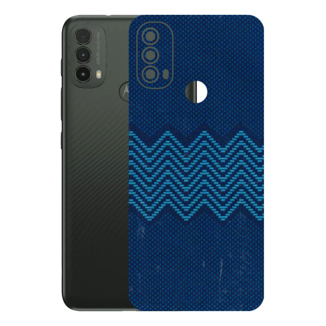 Motorola Phone Skins (All Models) - Blue Sober Waves - 3D Embossed Finish (L-306) Motorola Moto E40