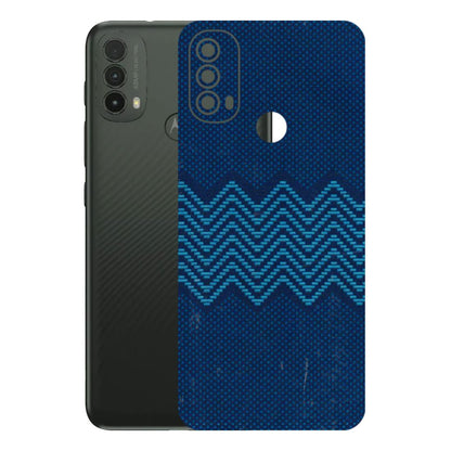 Motorola Phone Skins (All Models) - Blue Sober Waves - 3D Embossed Finish (L-306) Motorola Moto E40