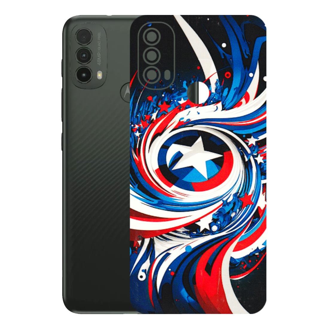 Motorola Phone Skins (All Models) - Captain America Logo - 3D Embossed Finish (L-307) Motorola Moto E40