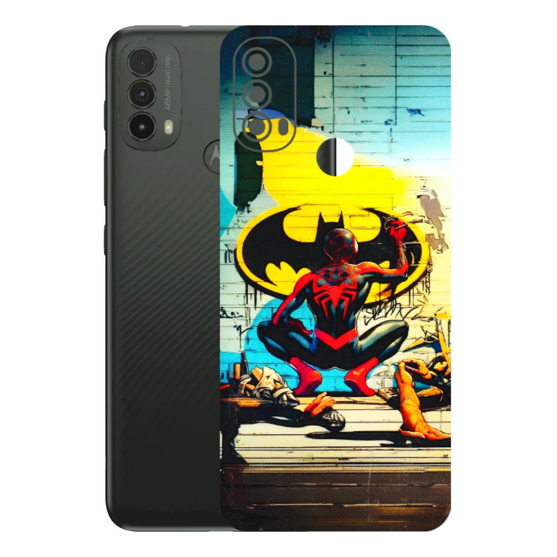 Motorola Phone Skins (All Models) - New Spiderman Bat Logo - 3D Embossed Finish (L-309) Motorola Moto E40