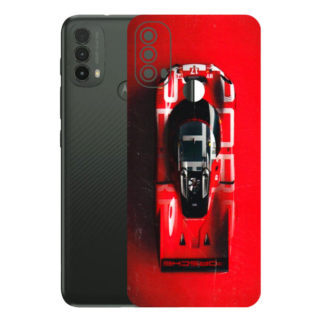 Motorola Phone Skins (All Models) - Red Porsche Car Logo - 3D Embossed Finish (L-315) Motorola Moto E40