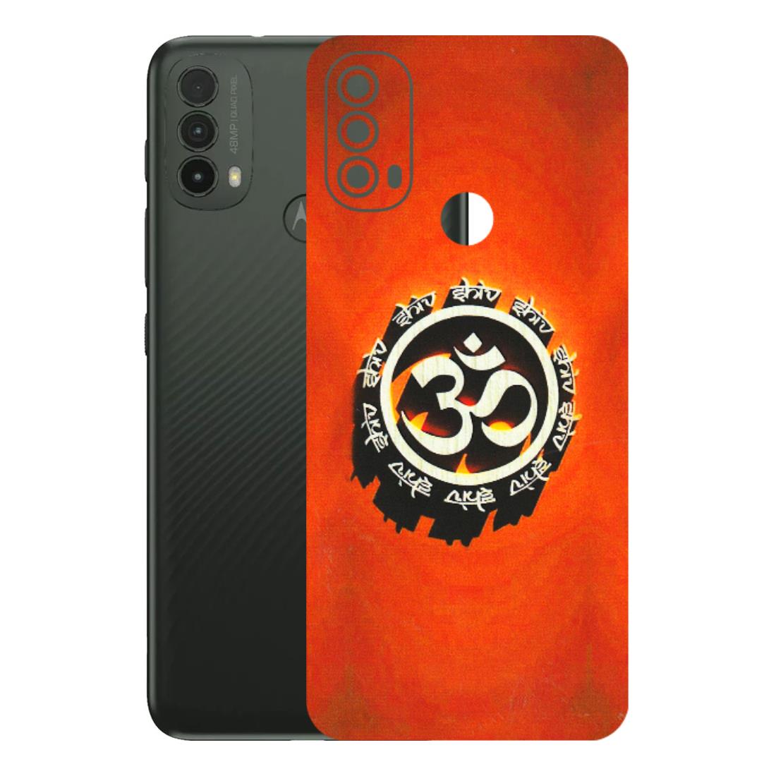 Motorola Phone Skins (All Models) - Aum Shiv Orange - 3D Embossed Finish (L-32) Motorola Moto E40