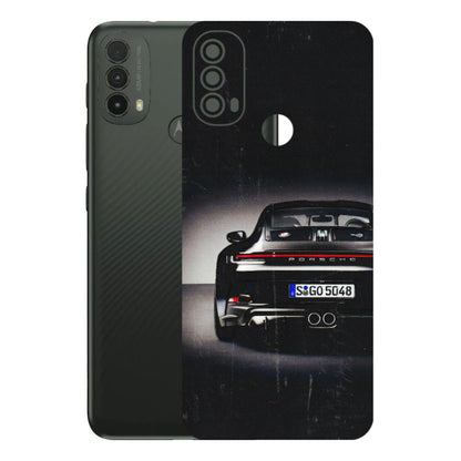 Motorola Phone Skins (All Models) - New Black Porsche GT3 - 3D Embossed Finish (L-327) Motorola Moto E40