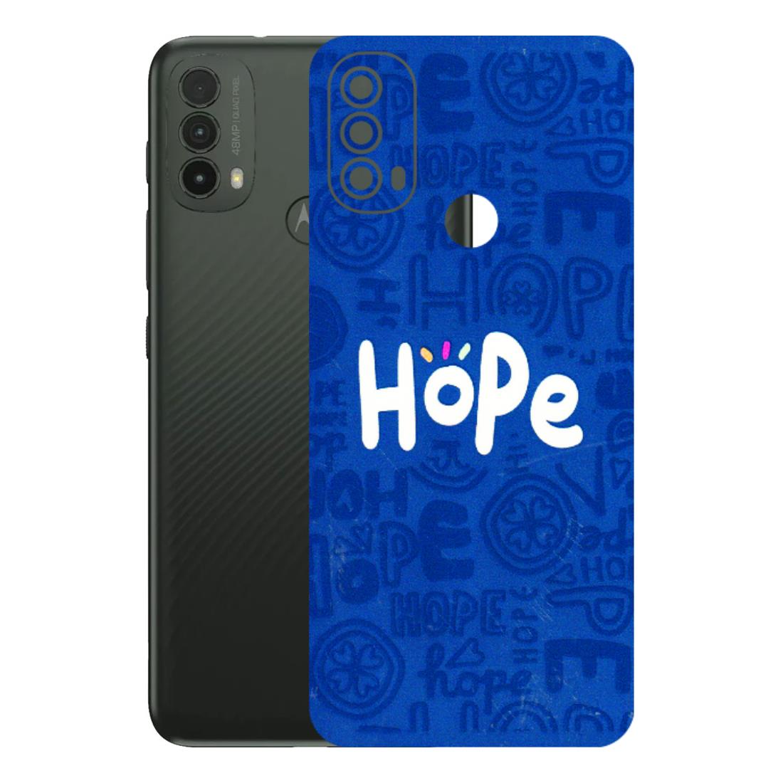 Motorola Phone Skins (All Models) - Hope Doodles Blue - 3D Embossed Finish (L-43) Motorola Moto E40