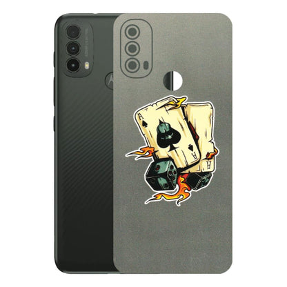 Motorola Phone Skins (All Models) - Grey Cards Of Ace - 3D Embossed Finish (L-77) Motorola Moto E40