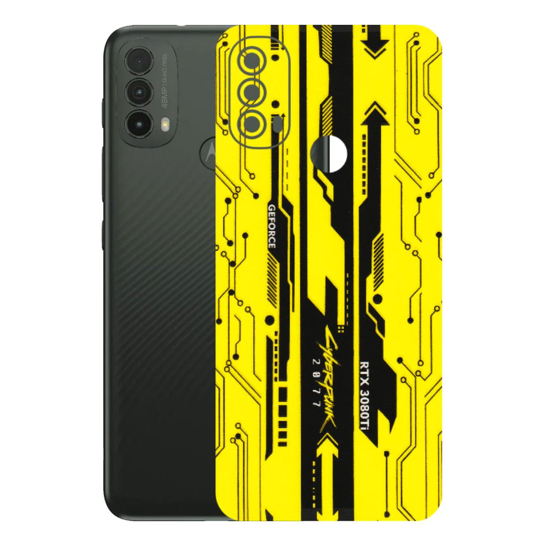 Motorola Phone Skins (All Models) - Yellow Cyberpunk - 3D Embossed Finish (L-93) Motorola Moto E40