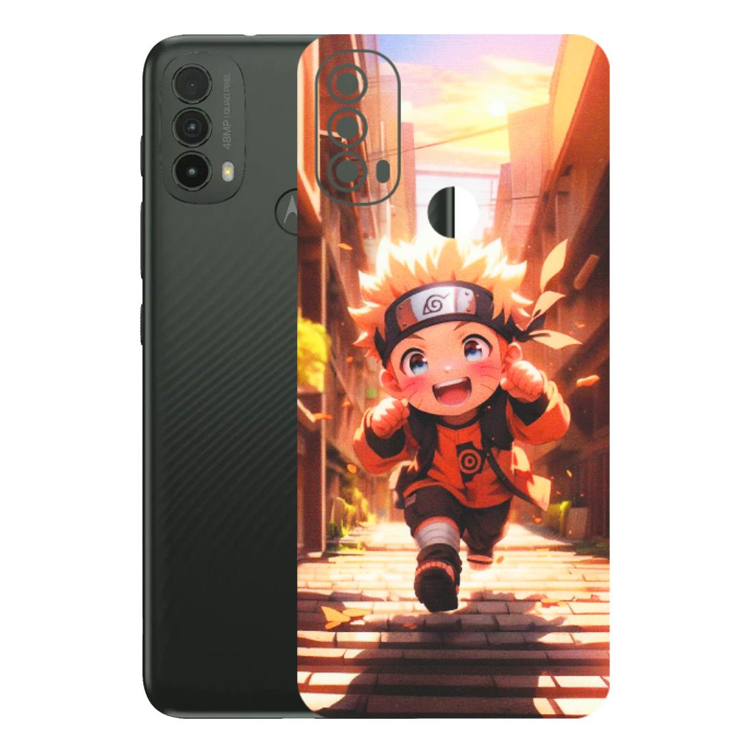 Motorola Phone Skins (All Models) - Naruto Cute Toon Running - Matte Finish (M-04) Motorola Moto E40