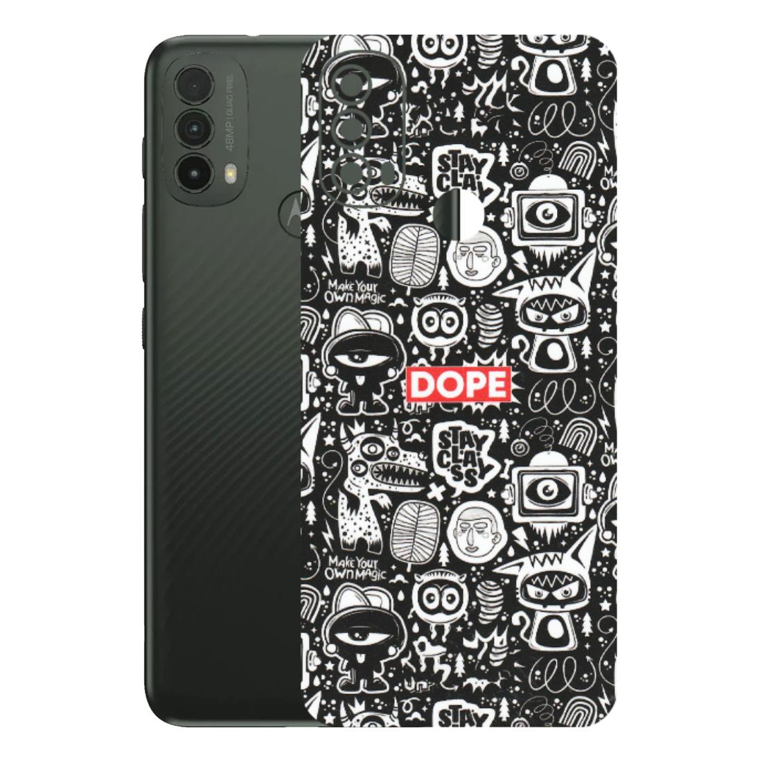 Motorola Phone Skins (All Models) - Dope Stay Classy Black Doodles - Matte Finish (M-126) Motorola Moto E40
