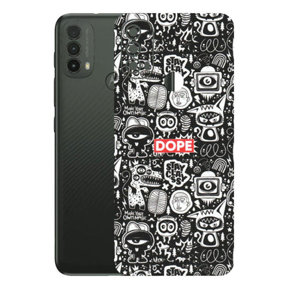 Motorola Phone Skins (All Models) - Dope Stay Classy Black Doodles - Matte Finish (M-126) Motorola Moto E40