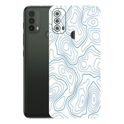 Motorola Phone Skins (All Models) - Blue And White Swirls - Matte Finish (M-139) Motorola Moto E40