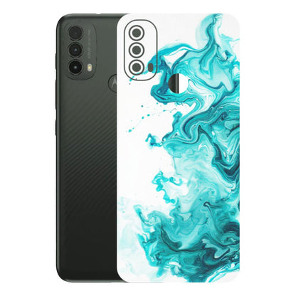 Motorola Phone Skins (All Models) - Sky Blue Abstract Colour - Matte Finish (M-146) Motorola Moto E40