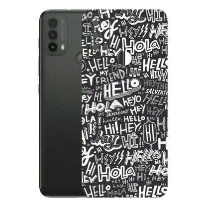 Motorola Phone Skins (All Models) - Hi Hello Doodles - Matte Finish (M-25) Motorola Moto E40