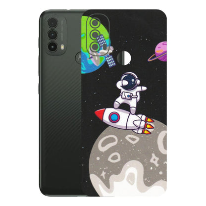 Motorola Phone Skins (All Models) - Astronaut Vibing Toon Running - Matte Finish (M-39) Motorola Moto E40