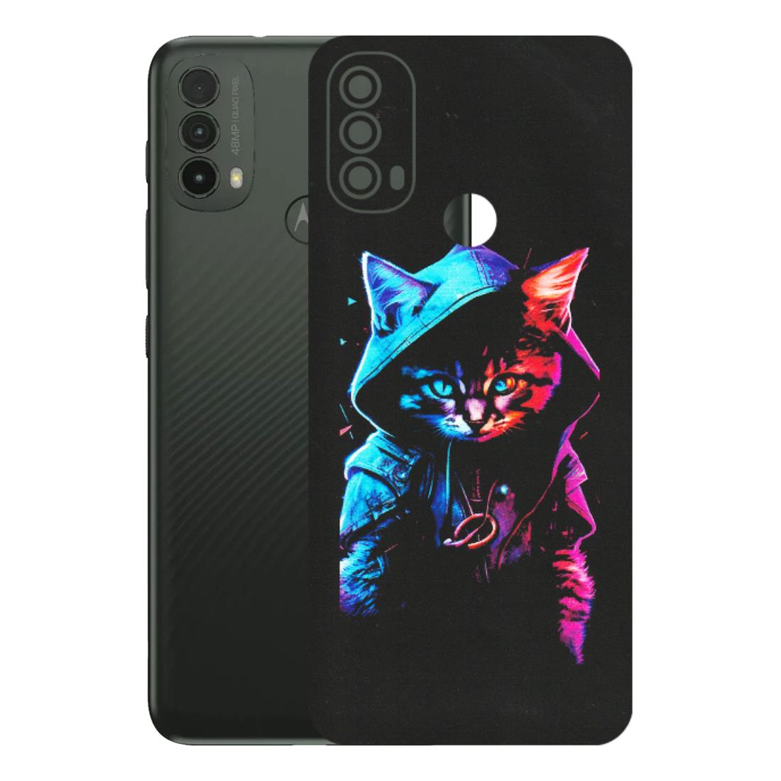 Motorola Phone Skins (All Models) - Cyberpunk Cat - Matte Finish (M-45) Motorola Moto E40