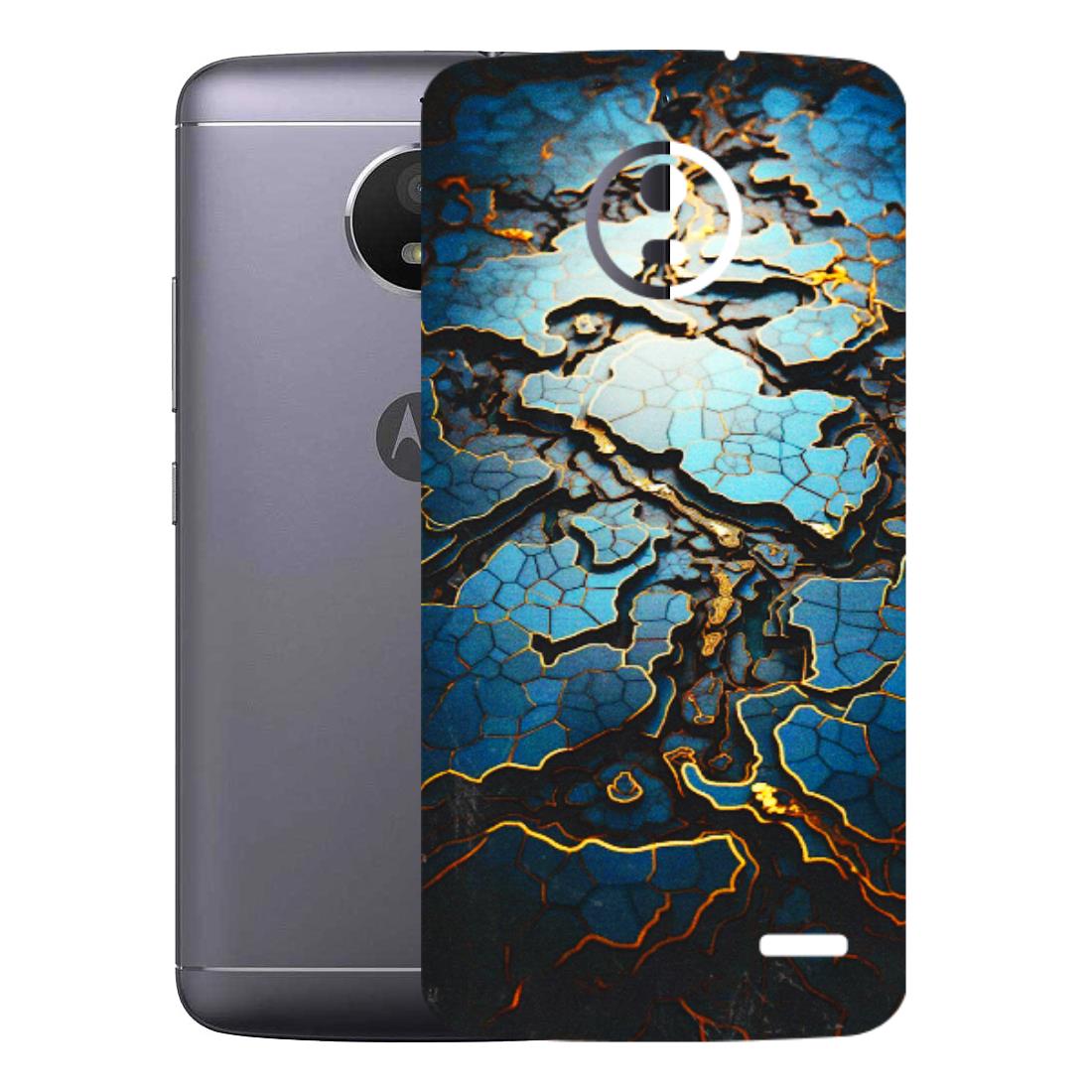 Motorola Phone Skins (All Models) - Blue Gold Abstract - 3D Embossed Finish (L-11) Motorola Moto E4