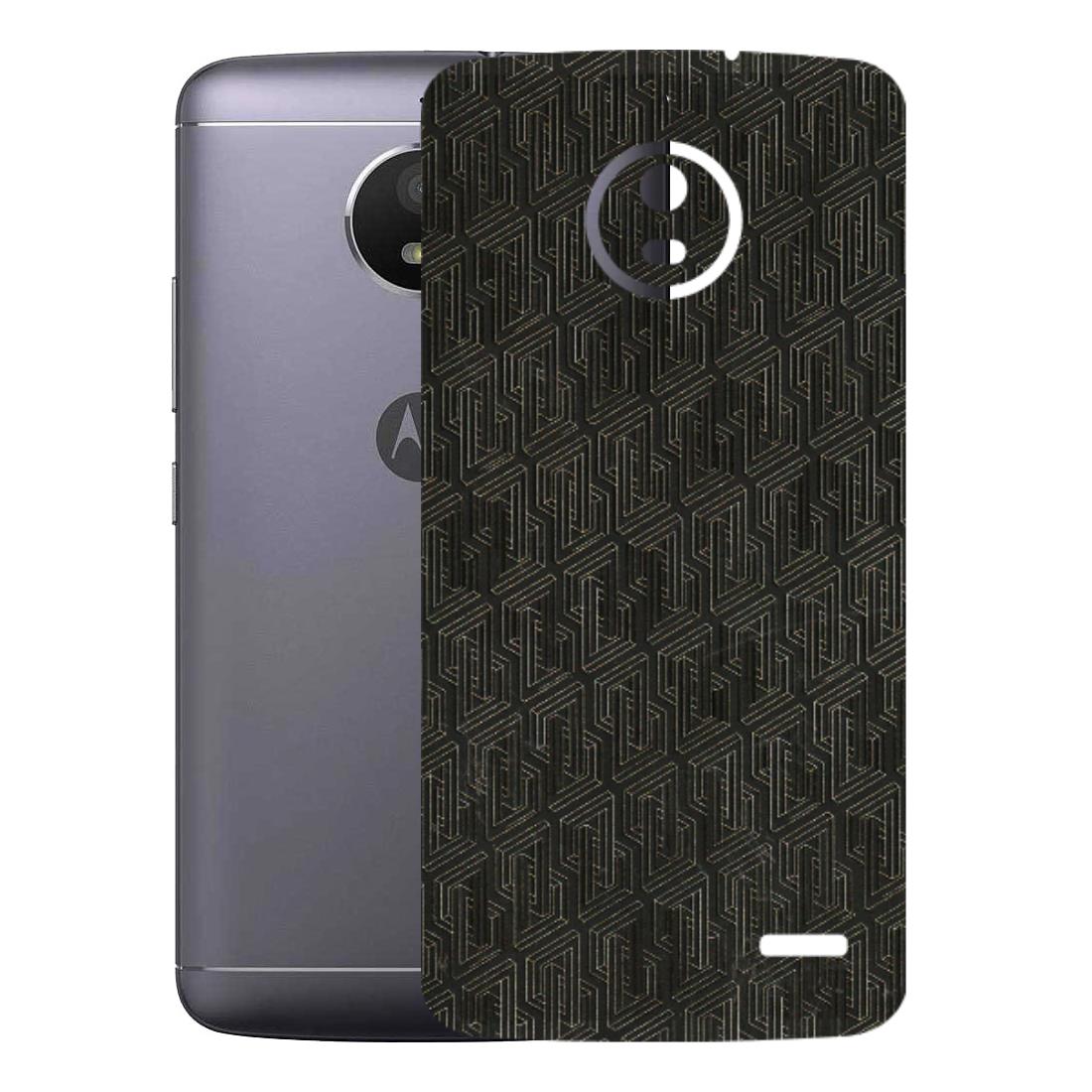 Motorola Phone Skins (All Models) - Black Abstract Pattern - 3D Embossed Finish (L-117) Motorola Moto E4