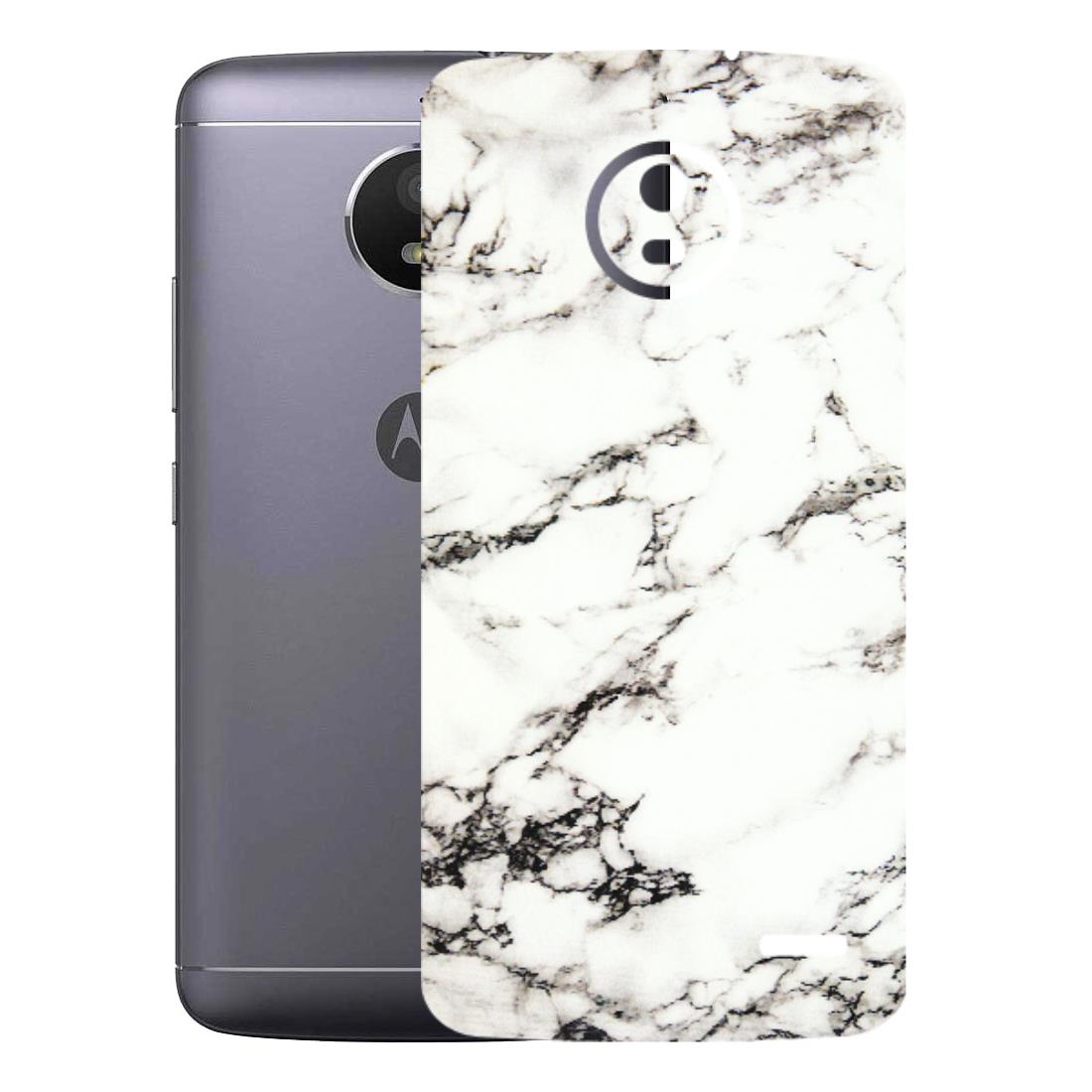 Motorola Phone Skins (All Models) - Black and White Marble Texture - 3D Embossed Finish (L-124) Motorola Moto E4