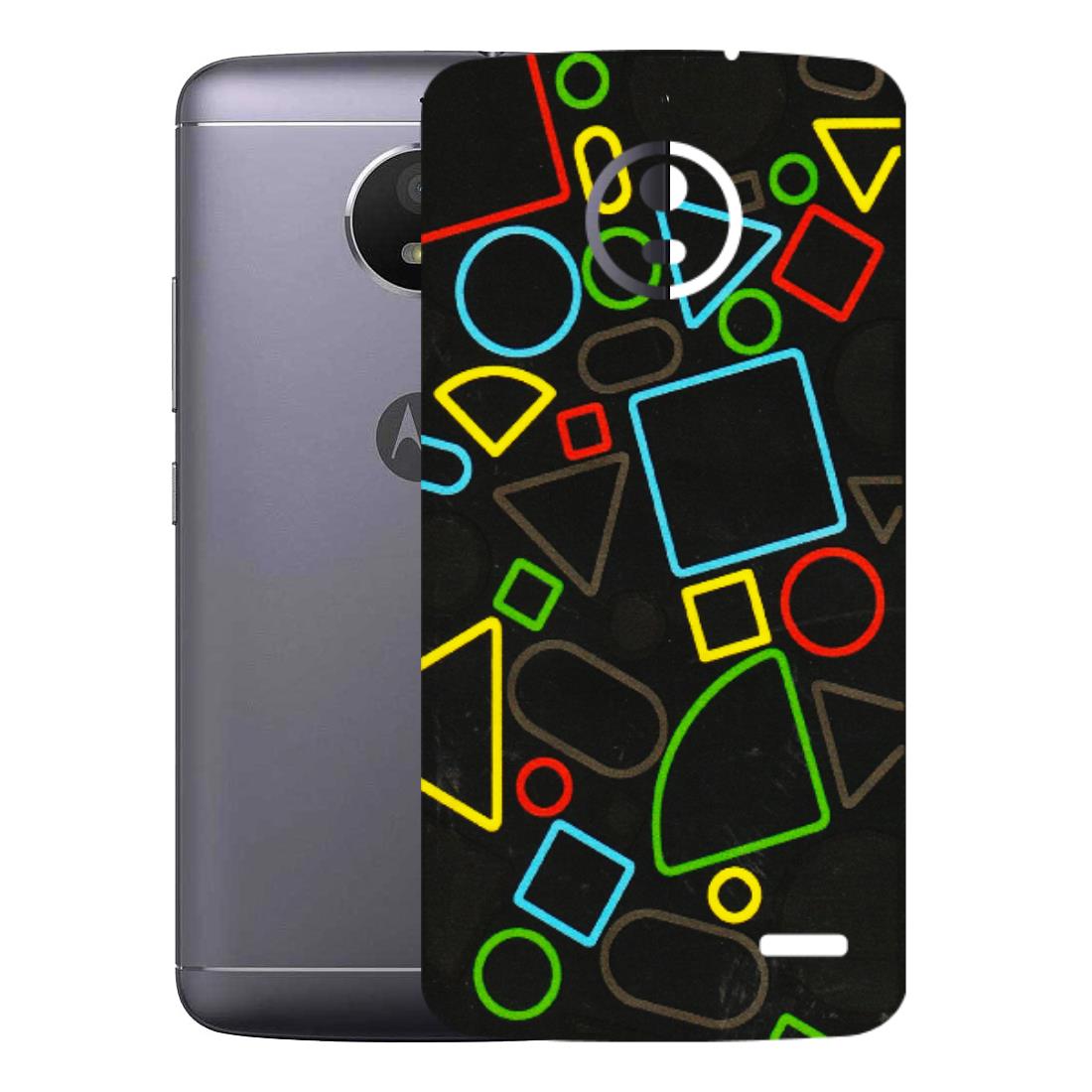 Motorola Phone Skins (All Models) - Black Shapes - 3D Embossed Finish (L-131) Motorola Moto E4