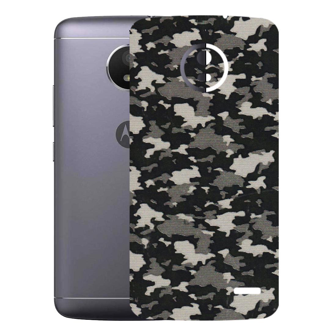 Motorola Phone Skins (All Models) - Black/Grey Camoflaunge - 3D Embossed Finish (L-142) Motorola Moto E4