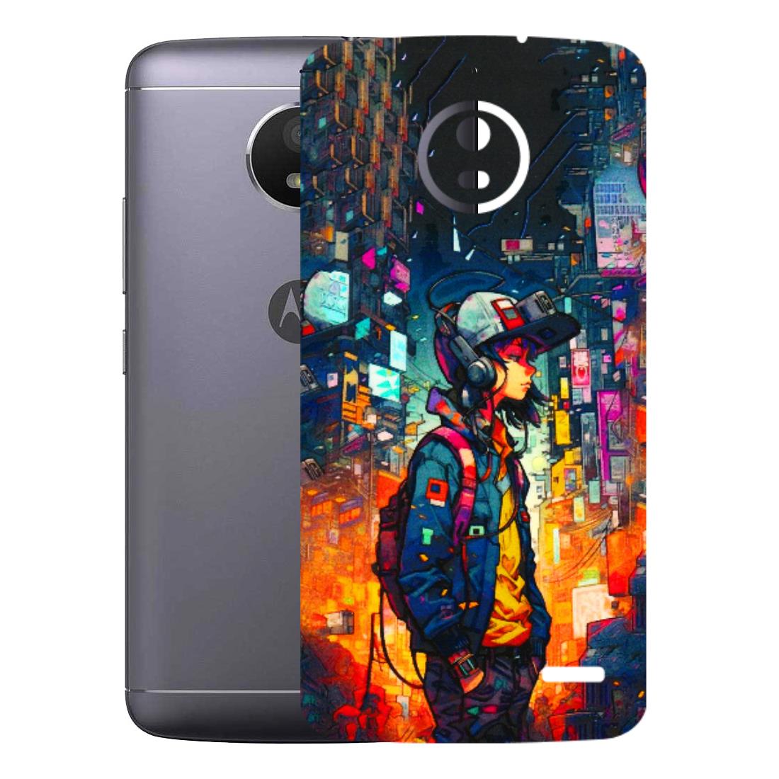 Motorola Phone Skins (All Models) - Street Anime Guy - 3D Embossed Finish (L-158) Motorola Moto E4
