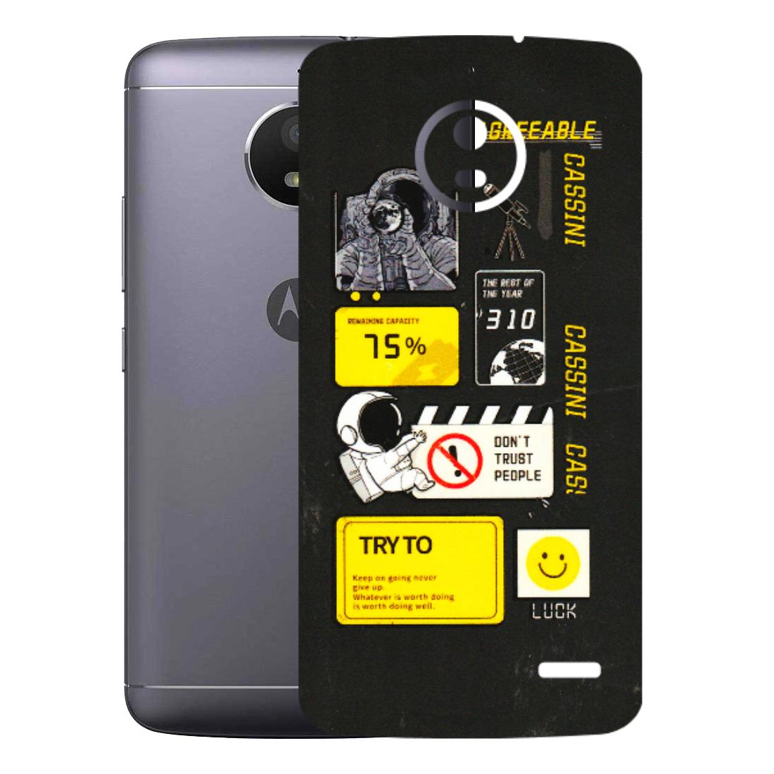Motorola Phone Skins (All Models) - Black Cassini - 3D Embossed Finish (L-161) Motorola Moto E4