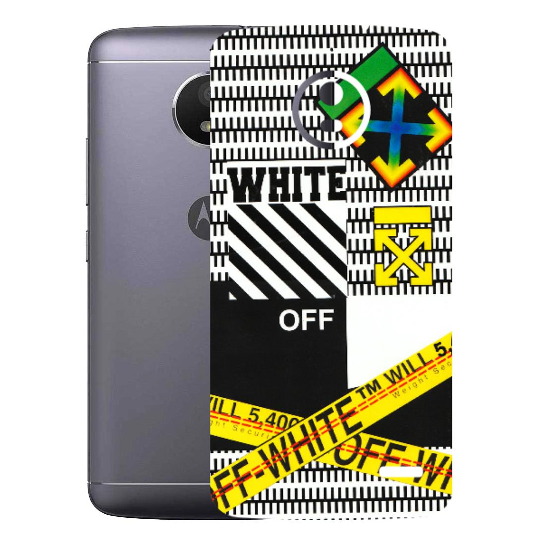 Motorola Phone Skins (All Models) - White Off Abstract - 3D Embossed Finish (L-172) Motorola Moto E4
