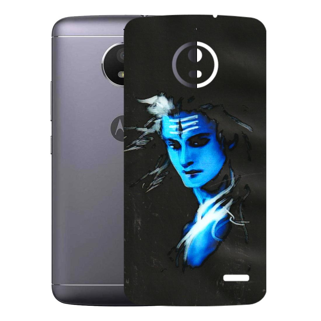 Motorola Phone Skins (All Models) - Har Har Mahadev Blue/Black - 3D Embossed Finish (L-185) Motorola Moto E4