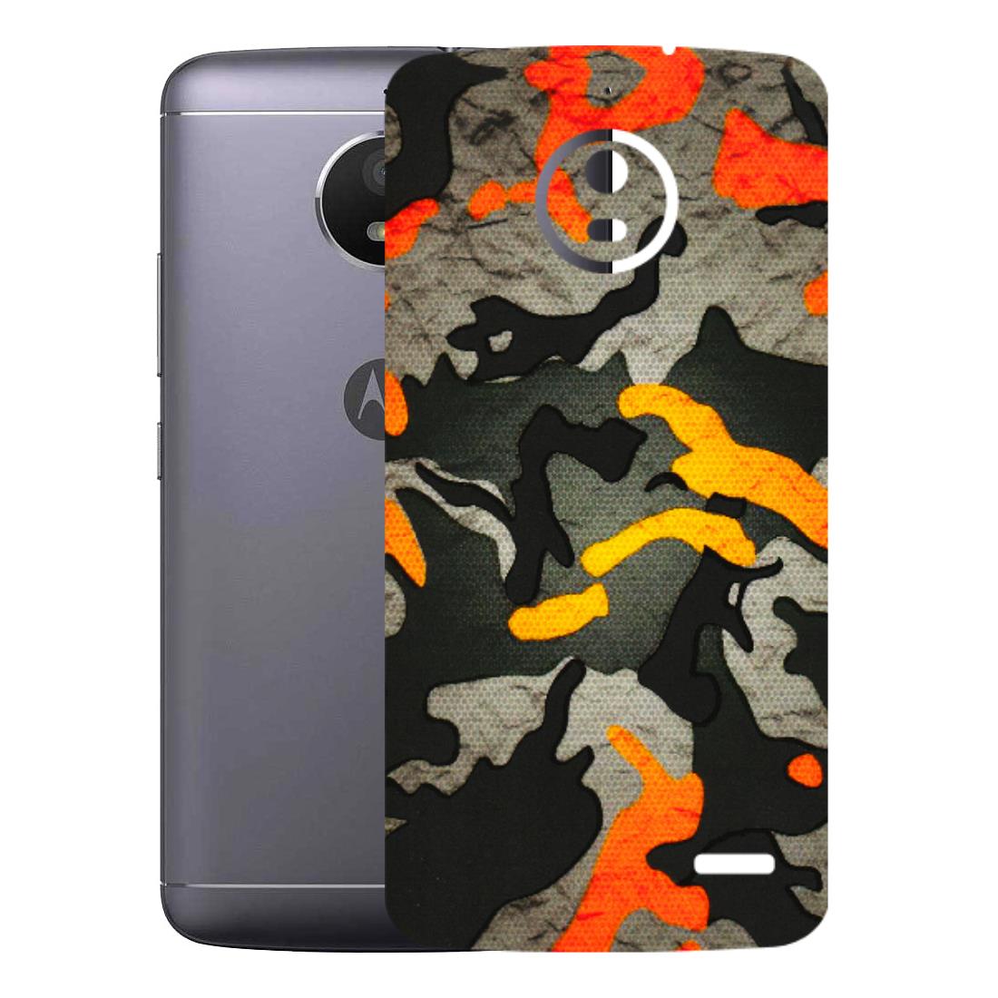 Motorola Phone Skins (All Models) - Orange Camouflage - 3D Embossed Finish (L-204) Motorola Moto E4