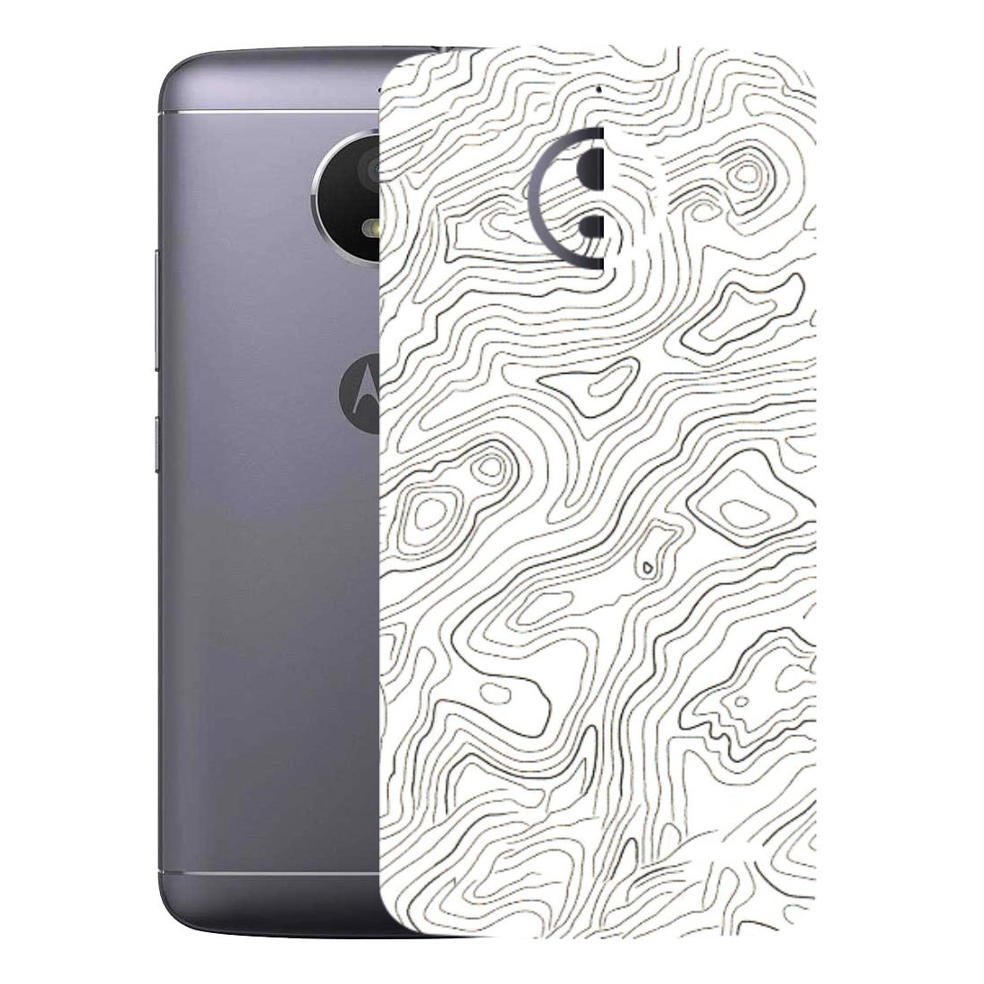 Motorola Phone Skins (All Models) - White Black Swirls - 3D Embossed Finish (L-219) Motorola Moto E4