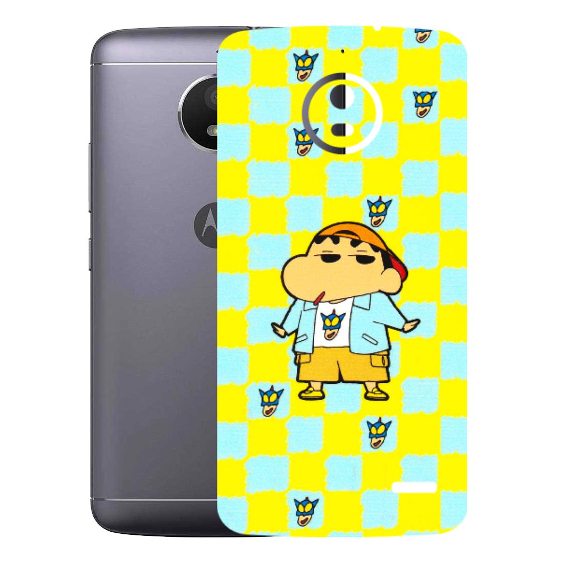 Motorola Phone Skins (All Models) - Yellow Blue Shinchan Cute - 3D Embossed Finish (L-221) Motorola Moto E4
