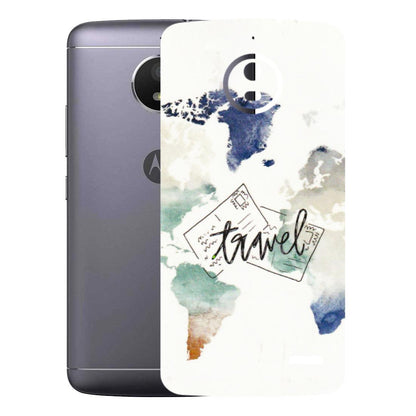 Motorola Phone Skins (All Models) - Travel The World - 3D Embossed Finish (L-232) Motorola Moto E4